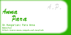 anna para business card